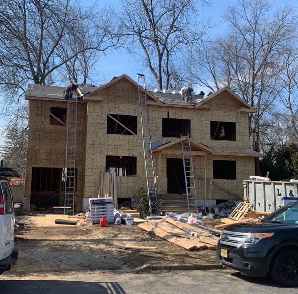 Roof and exterior stage of a Global Hill Construction new build in Connecticut